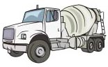 A cartoon concrete truck